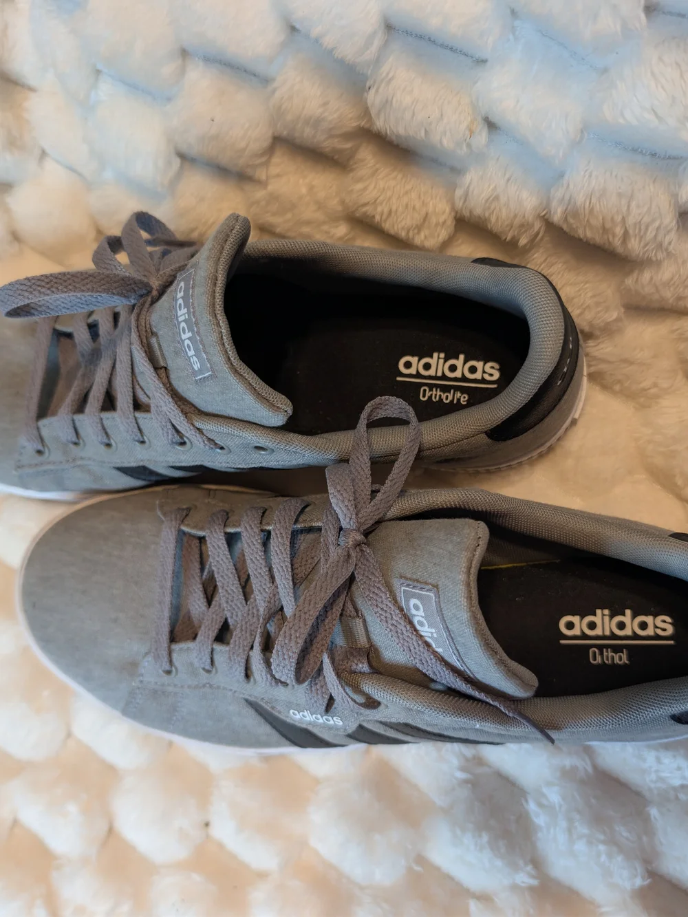 Adidas Daily 3.0 Grey Black Canvas Skate Sneakers Men's Size 10.5